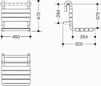 HEWI siège suspendu , section de 33mm blanc de sécurité