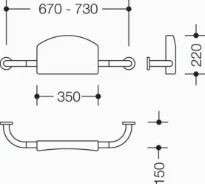 HEWI appui dorsal fixation avec rosaces blanc de sécurité