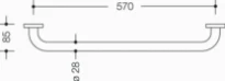HEWI porte-serviette ,A=570mm,avec fixation de rosace, blanc de sécurité