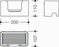 HEWI boîte rangement pour syst. de barre ø33, LifeSystem, blanc de sécurité