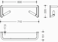 HEWI tablette p. miroir avec barre de maintien, LifeSystem, blanc pur