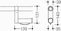Hewi 805 Classic porte-rouleau blanc . pour montage ultérieur sur poignée