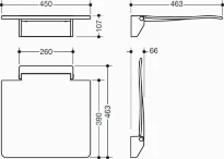 Hewi 950 siège relevable 450 ,console murale blanc, blanc de sécurité