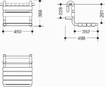 HEWI siège suspendu , CH,larg=448mm, grav.=427mm, bleu aqua
