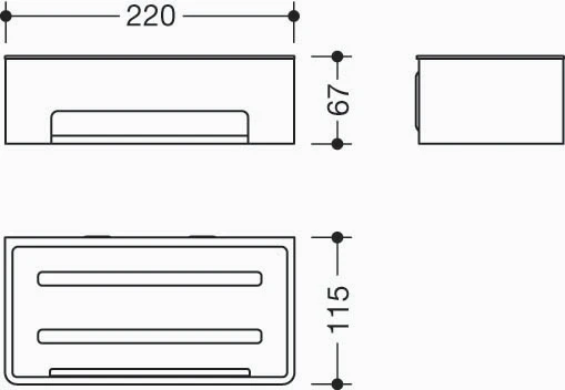 CV Hewi Systeem 900 douchekorf - recht - gepoedercoat - zwart mat/- zwart mat