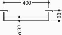HEWI barre de maintien , Ø32,L=400mm, brossée