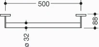 Hewi 900 barre de maintien , Ø32,L=500mm, poudré, noir mat
