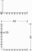 HEWI tringle à rideau , Ø25 A1/A2= variable, brossée