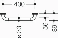 HEWI barre de maintien ,A=400mm, BM211.2 bleu acier