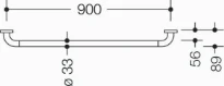 HEWI barre de maintien ,A=900mm, BM211.2 blanc pur