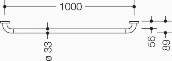 HEWI barre de maintien ,A=1000mm, BM211.2 blanc pur