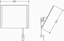 HEWI miroir inclin. LED basic av. poignée d'ajustage,blanc,blanc sécurité