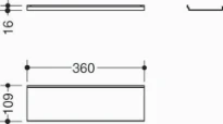 HEWI tablette ,360mm, revêtu par poudre blanc mat