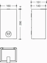 Hewi 900 hygieneafvalcontainer m. zakdispenser,manueel,gepoed., mat zwart