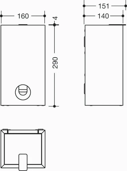 Hewi 900 hygieneafvalcontainer m. zakdispenser,manueel,gepoed., mat zwart