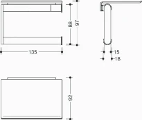 Hewi 900 porte-rouleau avec tablette, revêtement poudré, noir mat