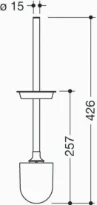 HEWI wc-borstel,gepoedercoat mat zwart