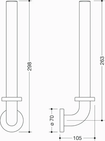 HEWI support rech. papier wc ,3 rouleau, L-coudée,BM210.1, blanc pur