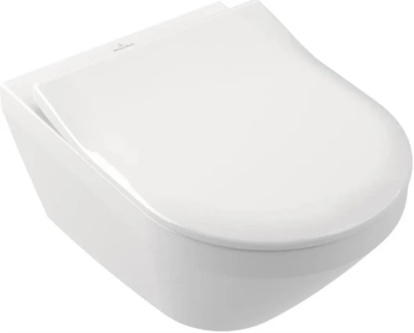 Villeroy&Boch Architectura hangtoilet PACK TwistFlush E (hangtoilet+ exclusieve zitting met softclose) zonder spoelrand 370 x 530 mm - verborgen bevestiging - wit