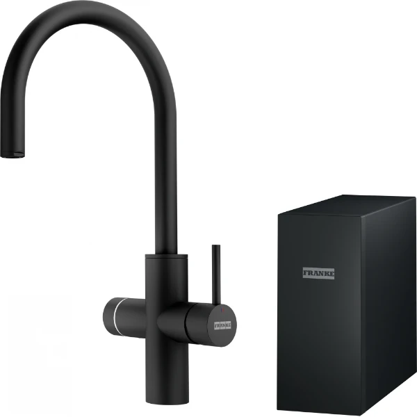 Franke Mythos Water Hub 6-in-1 bruiswater / kokendwater keukenmengkraan met side-lever - Zwart mat - boiler 4 l