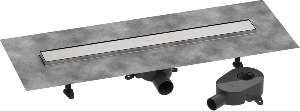 Hansgrohe RainDrain Go Complete set d'évacuation de douche 700 mm - couvercle arrière à carreler pour installation standard/plate - Brushed Stainless Steel