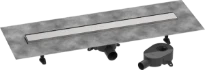 Hansgrohe RainDrain Go Complete set d'évacuation de douche 800 mm - couvercle arrière à carreler pour installation standard/plate - Brushed Stainless Steel