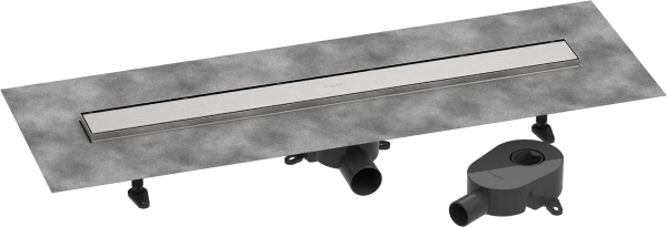 Hansgrohe RainDrain Go Complete set d'évacuation de douche 800 mm - couvercle arrière à carreler pour installation standard/plate - Brushed Stainless Steel