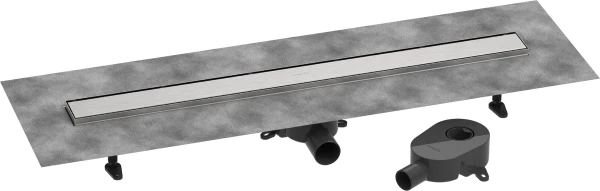 Hansgrohe RainDrain Go Complete set d'évacuation de douche 900 mm - couvercle arrière à carreler pour installation standard/plate - Brushed Stainless Steel