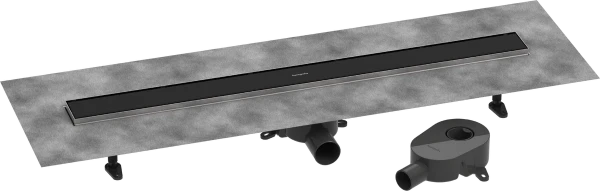 Hansgrohe RainDrain Go Complete set d'évacuation de douche 900 mm - couvercle arrière à carreler pour installation standard/plate - noir mat