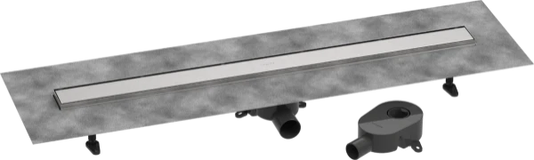 Hansgrohe RainDrain Go Complete set d'évacuation de douche 1000 mm - couvercle arrière à carreler pour installation standard/plate - Brushed Stainless Steel