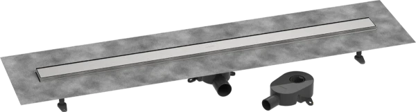 Hansgrohe RainDrain Go Complete set d'évacuation de douche 1200 mm - couvercle arrière à carreler pour installation standard/plate - Brushed Stainless Steel