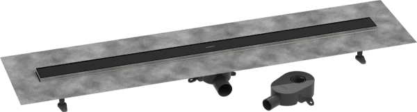 Hansgrohe RainDrain Go Complete set d'évacuation de douche 1200 mm - couvercle arrière à carreler pour installation standard/plate - noir mat