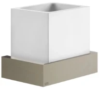 GESSI Rettangolo Accessories Porte-verre mural blanc. Finox Brushed Nickel