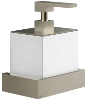 GESSI Rettangolo Accessories Distributeur de savon liquide mural blanc. Finox Brushed Nickel