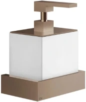 GESSI Rettangolo Accessories Distributeur de savon liquide mural blanc. Cuivre Brossé PVD