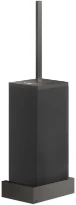 GESSI Rettangolo Accessories Porte-balayette mural noir. Black Metal Brossé PVD