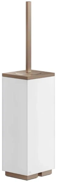 GESSI Rettangolo Accessories Porte-balayette à poser blanche. Cuivre Brossé PVD