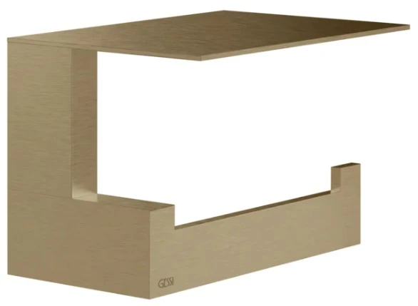 GESSI Rettangolo Accessories Porte-papier mural à couvercle. Warm Bronze Br. PVD