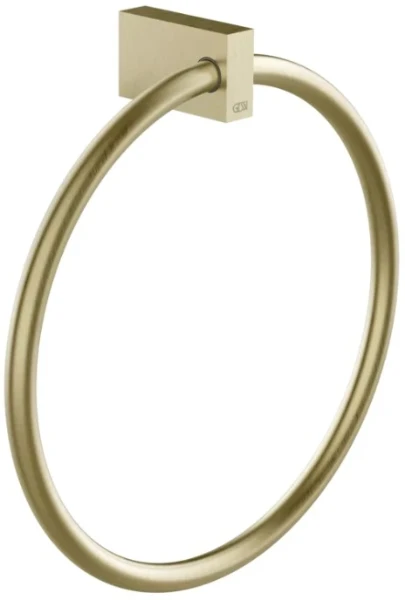 GESSI Rettangolo Accessories Anneau porte-serviette. Brushed Brass PVD