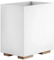 GESSI Rettangolo Accessories Poubelle blanche. Cuivre PVD