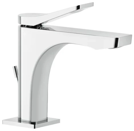GESSI Rilievo Mitigeur lavabo, avec vidage et flexibles de raccordement. Cartouche Ø25 mm chromé