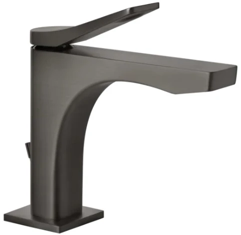 GESSI Rilievo Mitigeur lavabo, avec vidage et flexibles de raccordement. Cartouche Ø25 mm Black Metal Brossé PVD