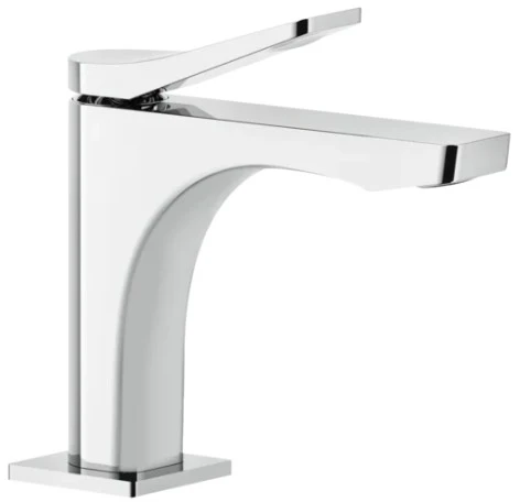 GESSI Rilievo Mitigeur lavabo, sans vidage, avec flexibles de raccordement. Cartouche Ø25 mm chromé