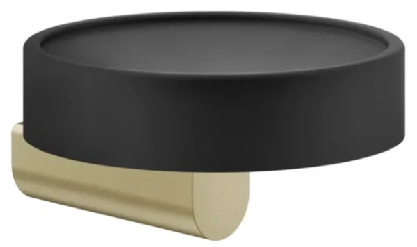 GESSI Rilievo Accessories Porte-savon mural noir. Brushed Brass PVD