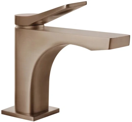 GESSI Rilievo Mitigeur lavabo, sans vidage, avec flexibles de raccordement. Cartouche Ø35 mm Cuivre Brossé PVD