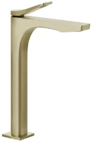 GESSI Rilievo Mitigeur lavabo réhaussé, sans vidage, avec flexibles de raccordement. Cartouche Ø25 mm Brushed Brass PVD