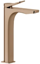 GESSI Rilievo Mitigeur lavabo réhaussé, sans vidage, avec flexibles de raccordement. Cartouche Ø35 mm Cuivre PVD