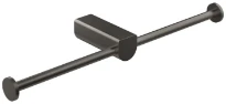 GESSI Rilievo Accessories Porte-papier mural double. Black Metal Brossé PVD