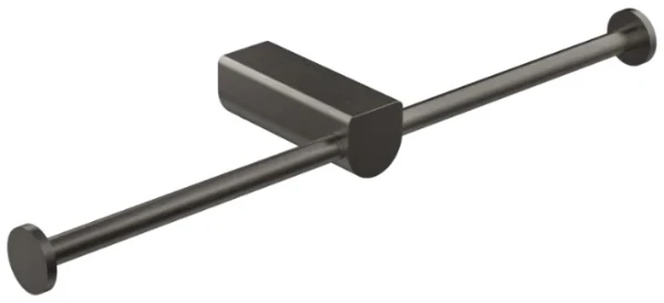 GESSI Rilievo Accessories Porte-papier mural double. Black Metal Brossé PVD