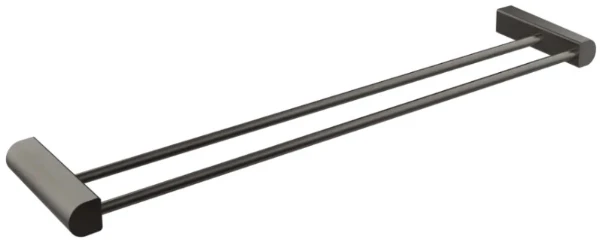 GESSI Rilievo Accessories Porte-serviette mural double 60cm. Black Metal Brossé PVD